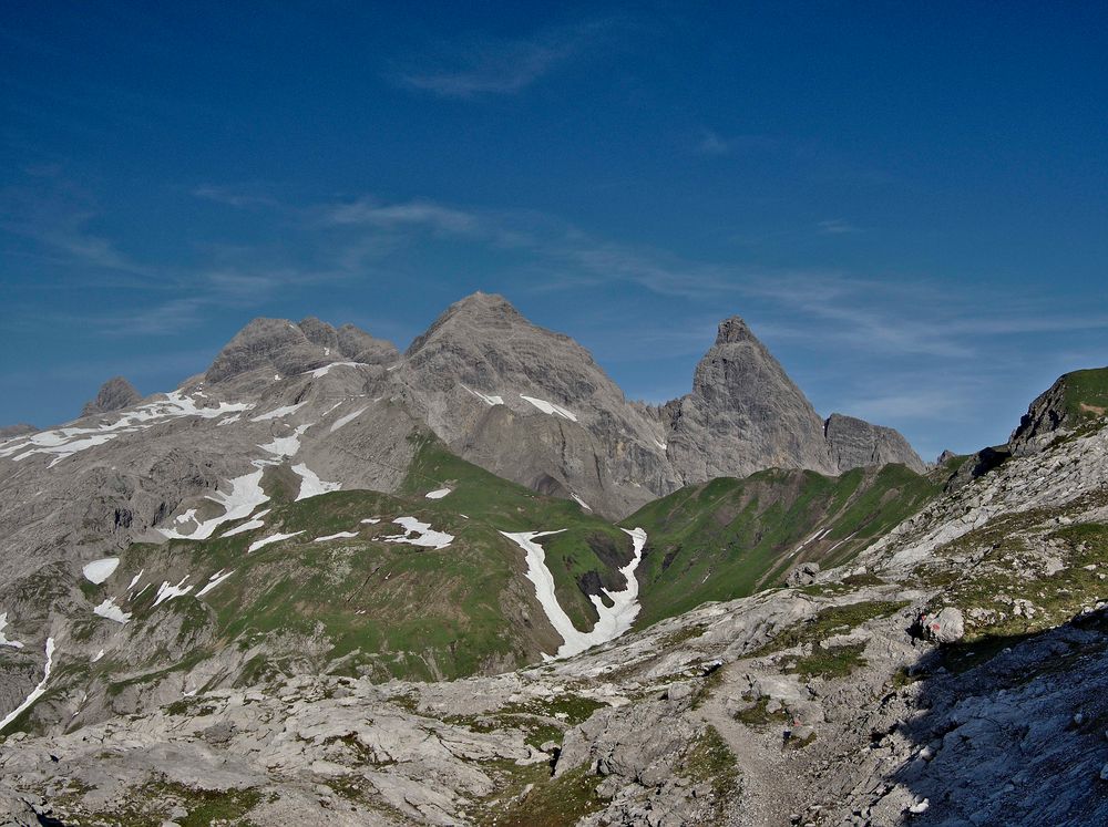Ausblick auf Hauptkamm der Allgäuer Alpen