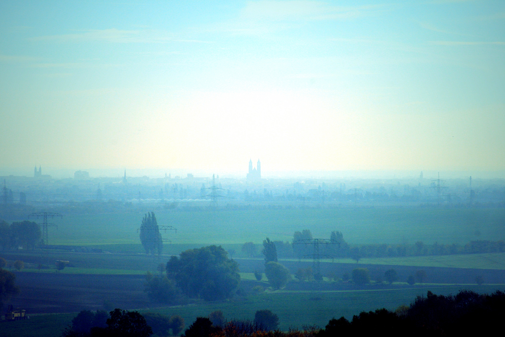 Ausblick auf meine Heimatsatdt am heutigen Morgen