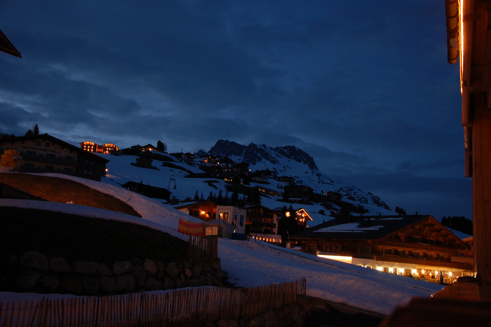 Ausblick aus dem Hotal Montana in Oberlech