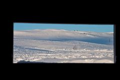 Ausblick aus einer Hütte bei Tromsö