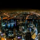 Ausblick über Dubai vom Burj Khalifa bei Nacht 