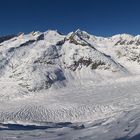 Ausblick vom Bettmerhorn auf den Aletschgletscher (Winter)