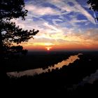 Ausblick vom Bogenberg beim Sonnenuntergang