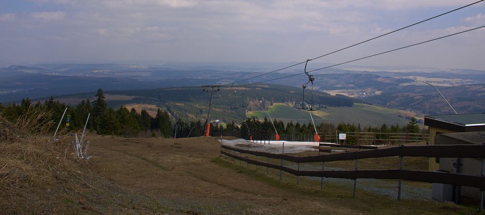 Ausblick vom Fichtelberg im Erzgebirge