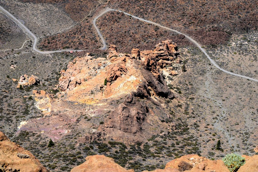 Ausblick vom Guajara auf die Felsgruppe Piedras Amarilla - Teneriffa