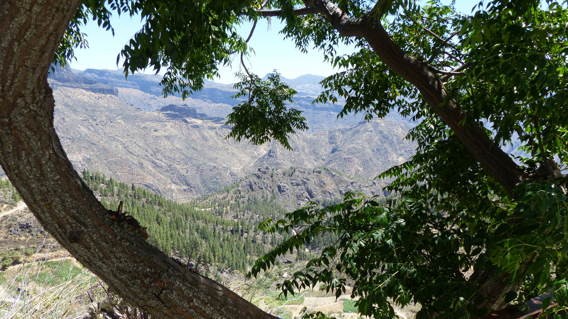 Ausblick vom Mirador de Unamuno im Höhendorf Artenara in Gran Canaria