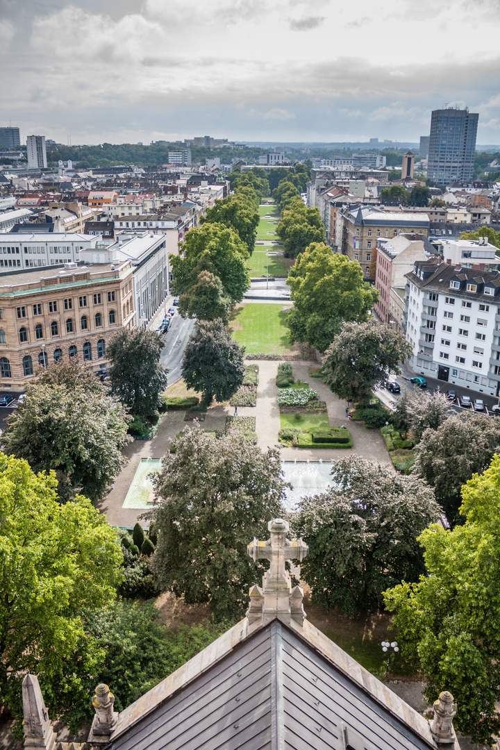 Ausblick von der Christuskirche in Mainz