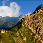 Ausblick von der Fiderescharte (2214 m) im Allgäu zum...