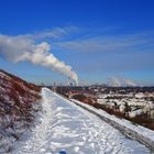 Ausblick von der Halde Rungenberg auf Gelsenkirchen im Februar 2021