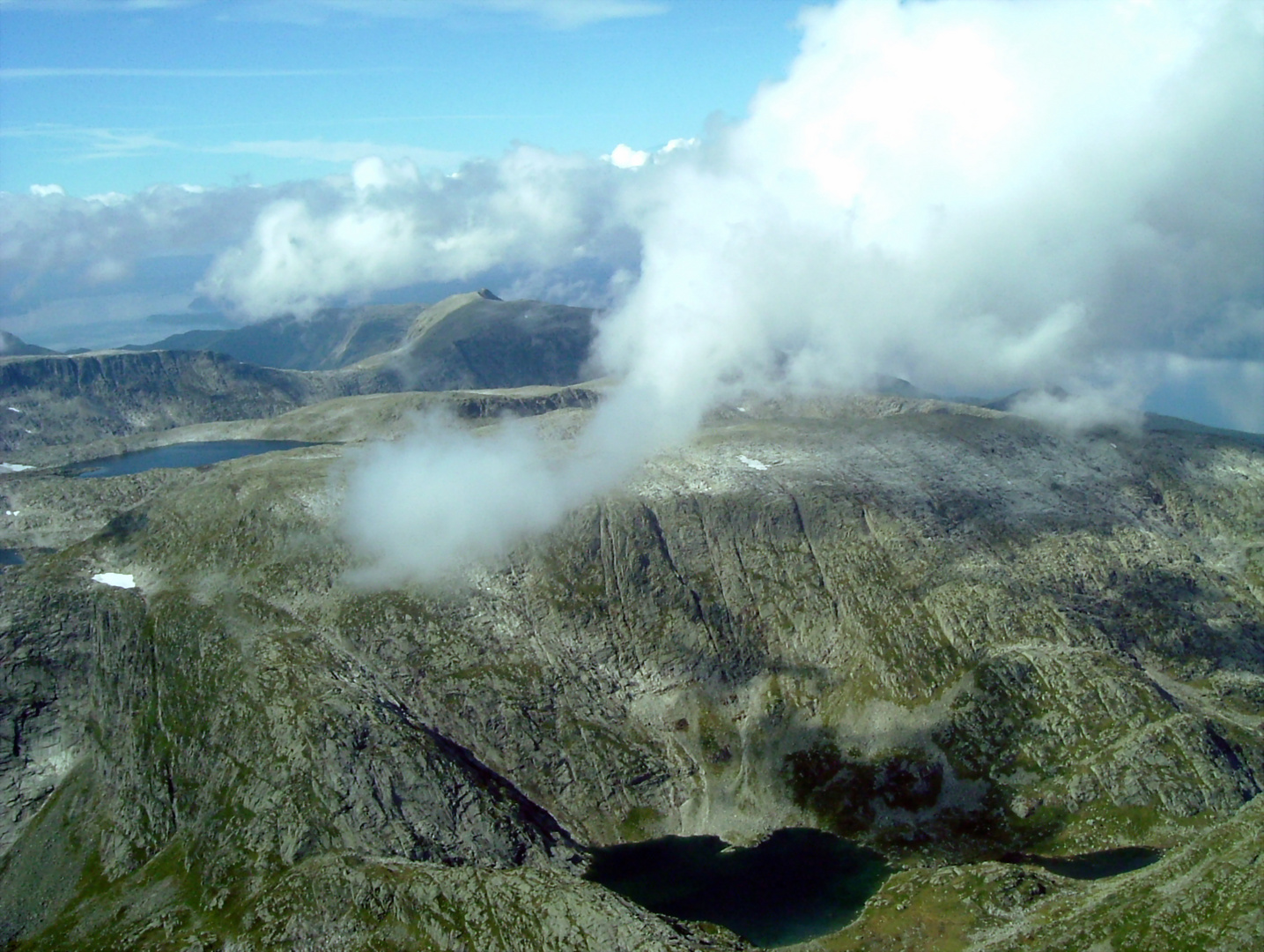 Ausblick während des Fluges von Bergen zum Folgefonn-Gletscher