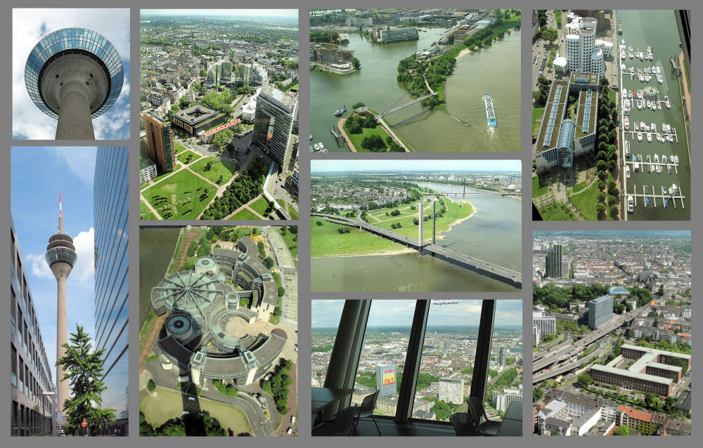 Ausblicke vom Rheinturm in Düsseldorf