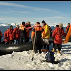 Ausbootung auf einer Eisscholle