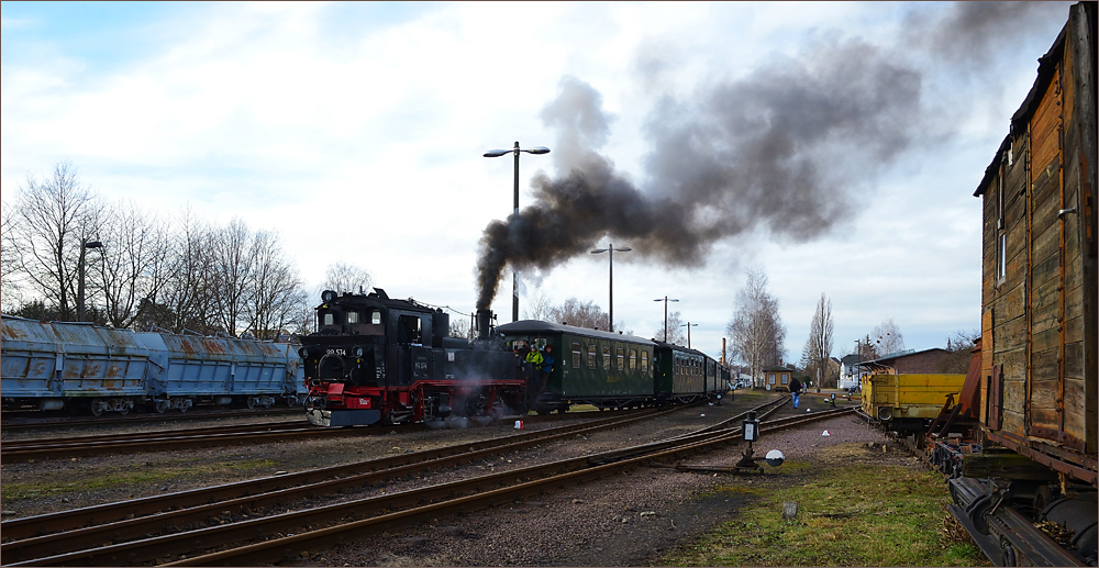 Ausfahrt aus dem Bahnhof Mügeln…,