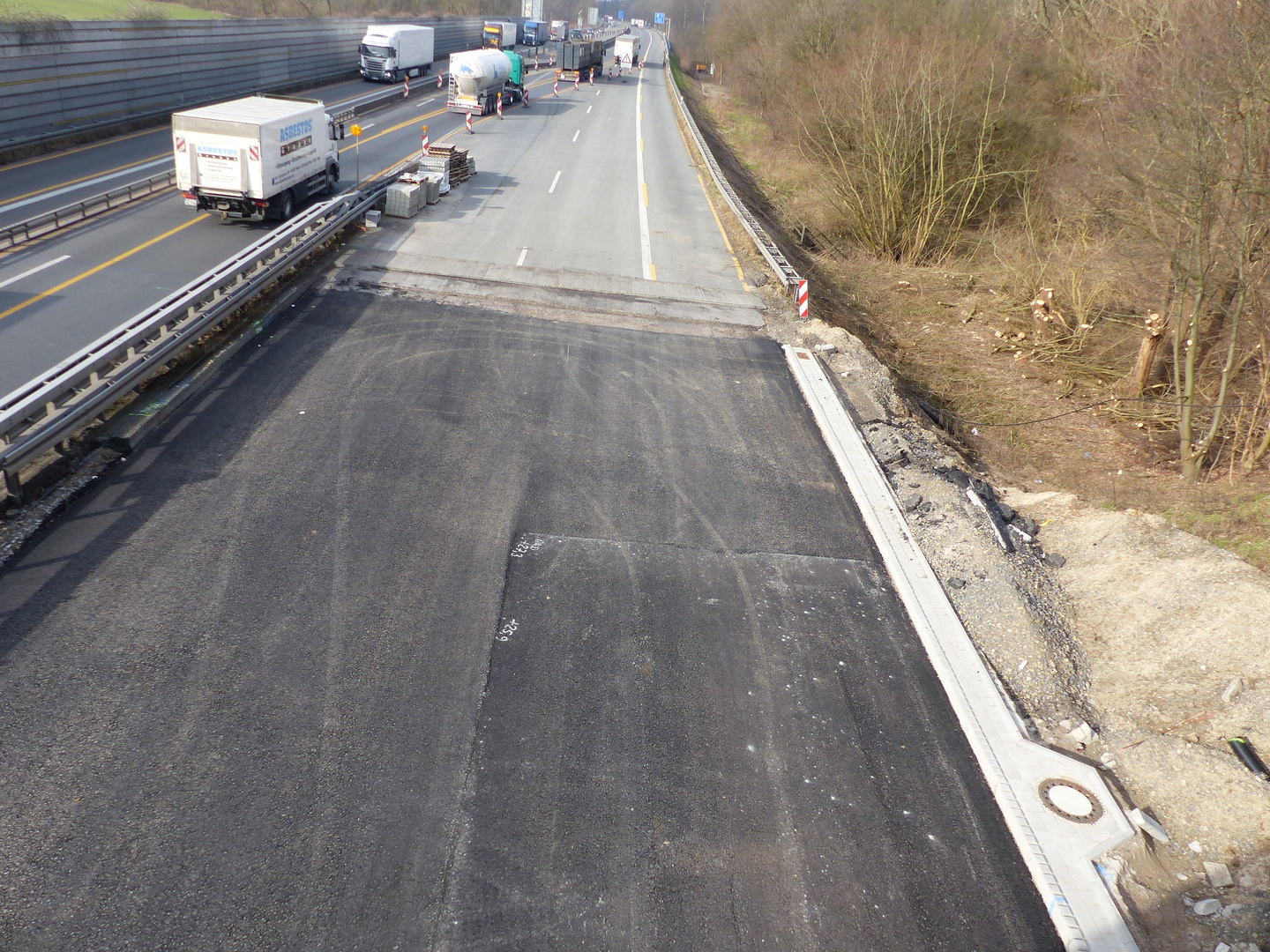 Ausfahrt der neuen Fahrbahnen Richtung Kirchlengern