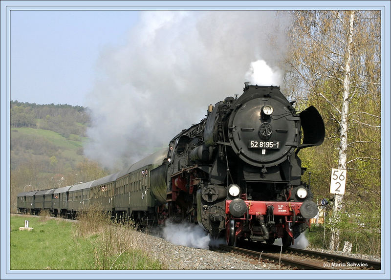 Ausfahrt mit der 52 8195-1 durchs liebliche Taubertal