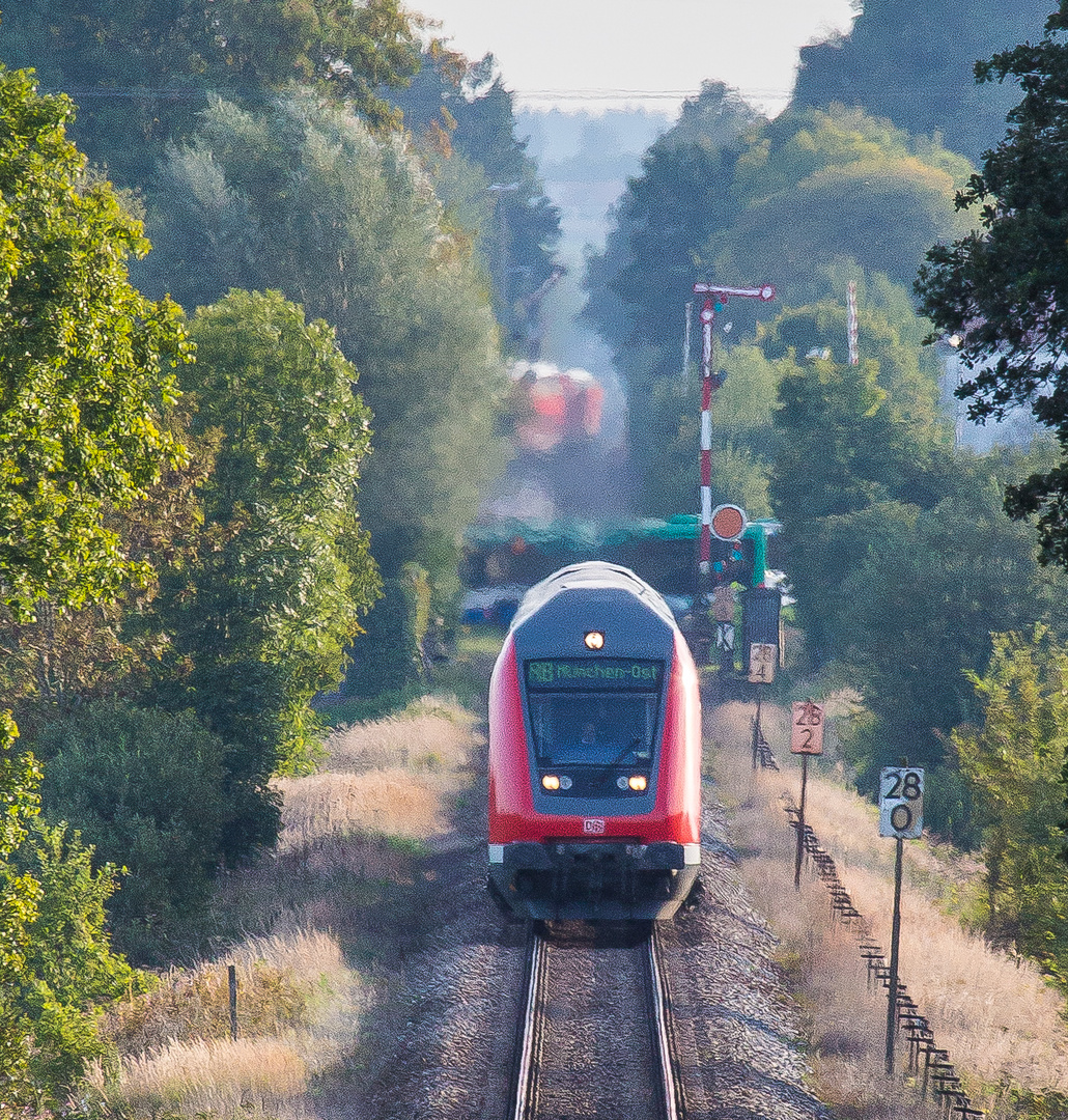 Ausfahrt von zwei Zügen