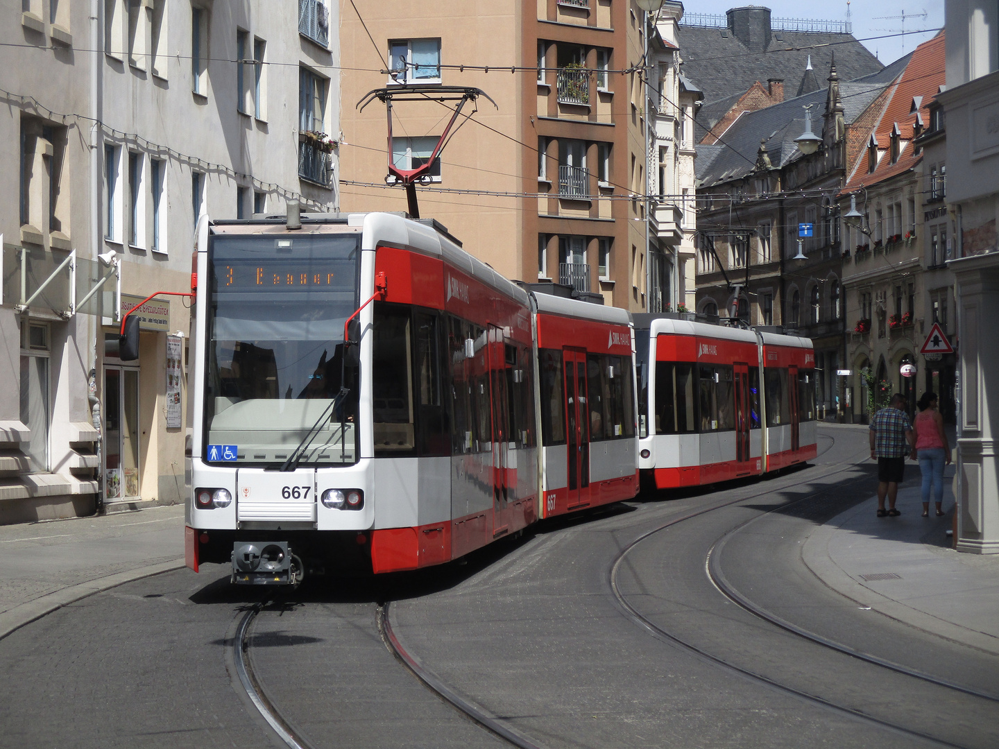 Ausflug mit der Straßenbahn durch Halle (Saale) 1.