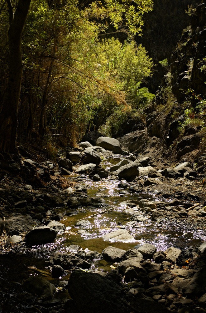 Ausgang des Wasserfalls bei El Guro, La Gomera