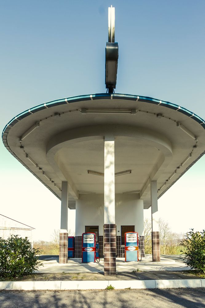 Ausgediente Tankstelle im Freilichtmuseum Detmold