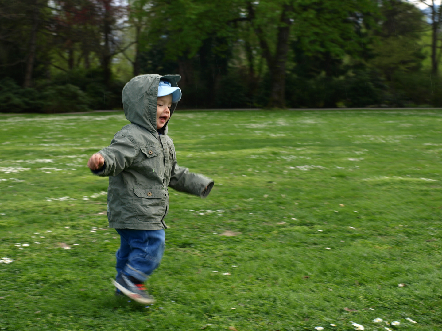 ausgelassen toben im Park