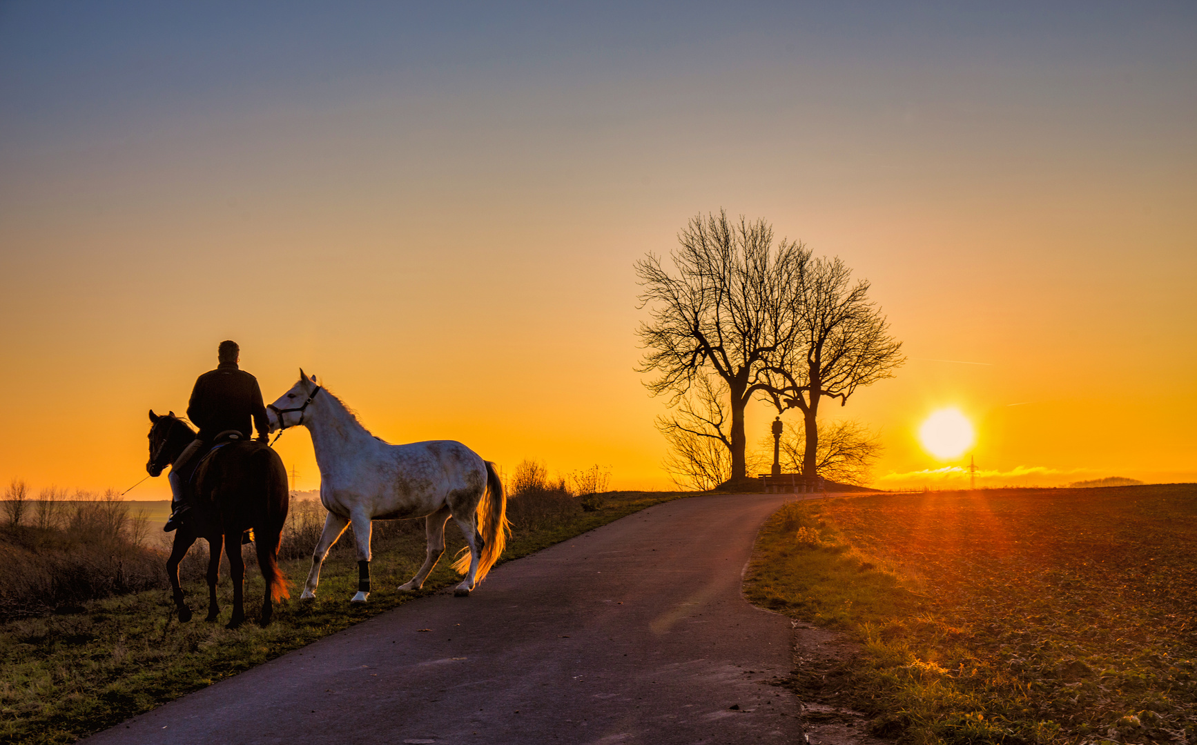 Ausritt in den Sonnenuntergang