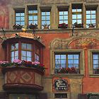 Ausschnitt-Bemalte Fassade, Stein am Rhein, Schweiz