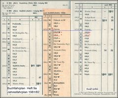 Ausschnitt Buchfahrplan 9a, 1981_82 E 802