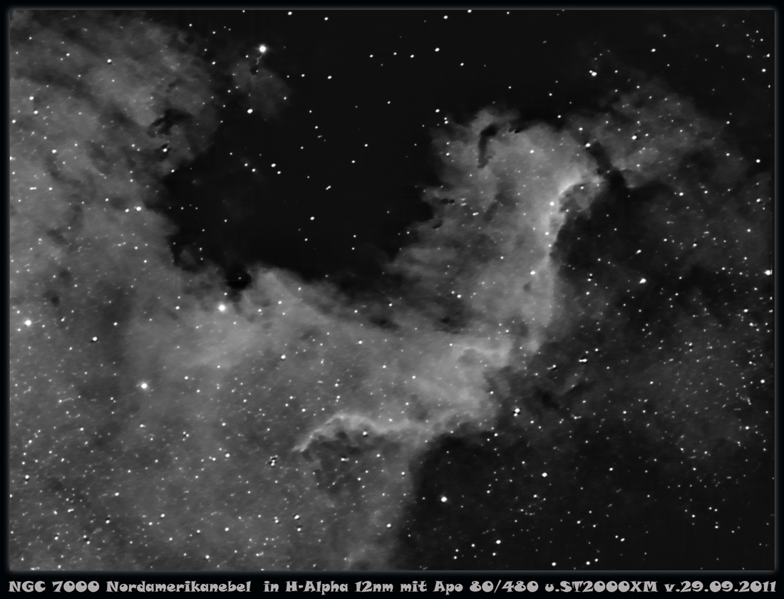 Ausschnitt des Nordamerikanebels in H-Alpha 12nm