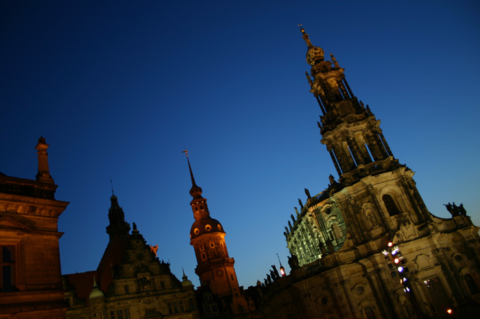 Ausschnitt Panorama Hofkirche Hausmannsturm Dresden