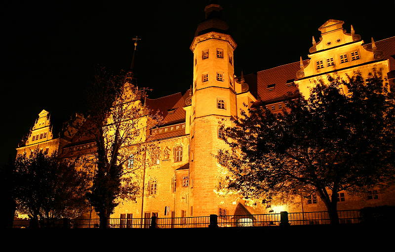 Ausschnitt Schloss Merseburg bei Nacht