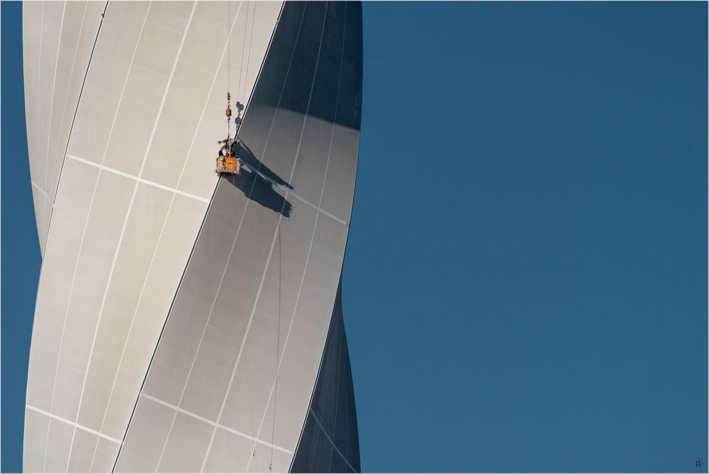 Außenarbeiten am ThyssenKrupp Testturm Rottweil