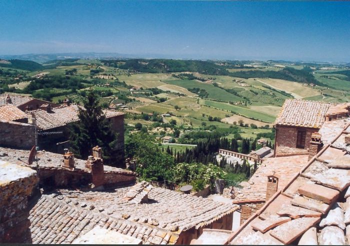 Aussicht ab dem Dach des Ratshauses in Montalcino