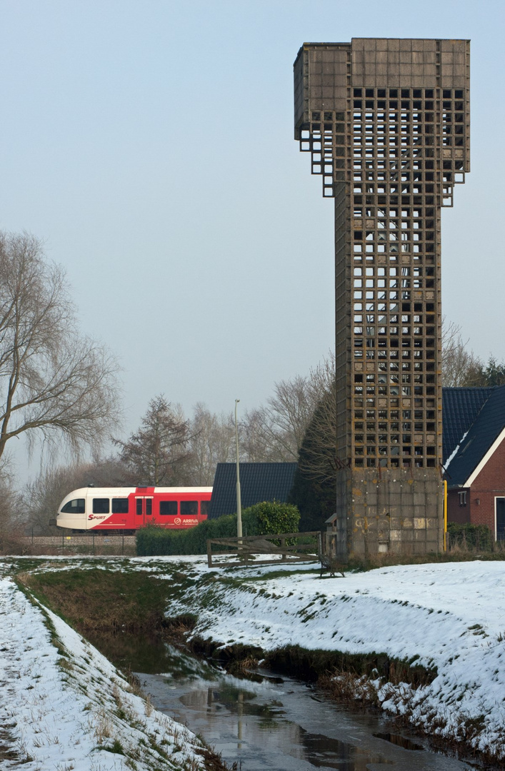 Aussicht auf Arriva Spurt im schnee.