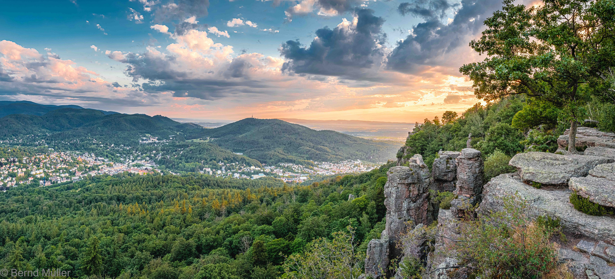 Aussicht auf Baden-Baden vom Battertfelsen