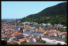 Aussicht auf dem Neckar vom Heidelberger Schloss.