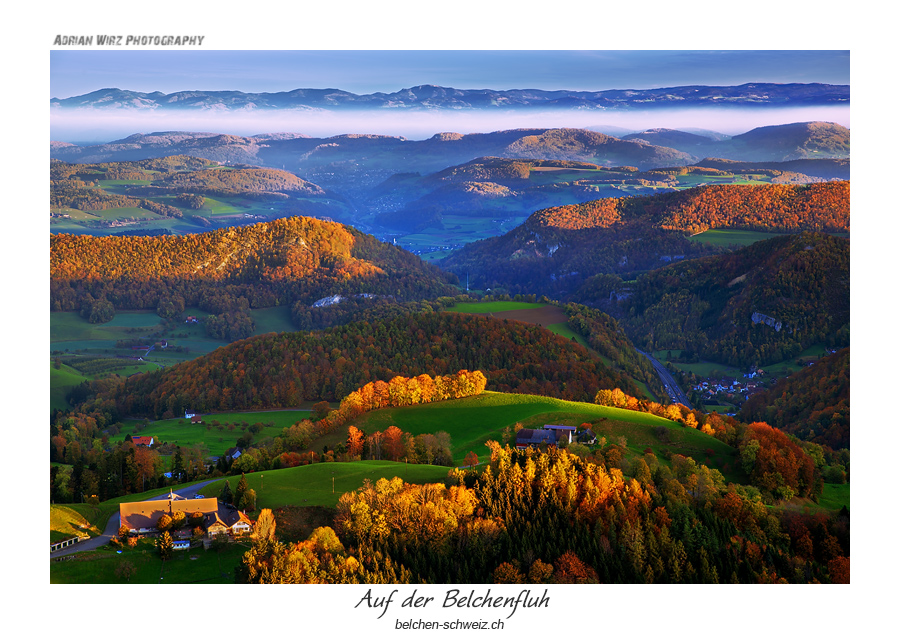 Aussicht auf der Belchenfluh im Herbst