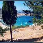 Aussicht auf die Bucht von Lindos Juli 1978 ©