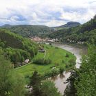 Aussicht auf die Elbe und den Ort Königstein ...