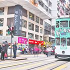 Aussicht aus der Straßenbahn in Wanchai