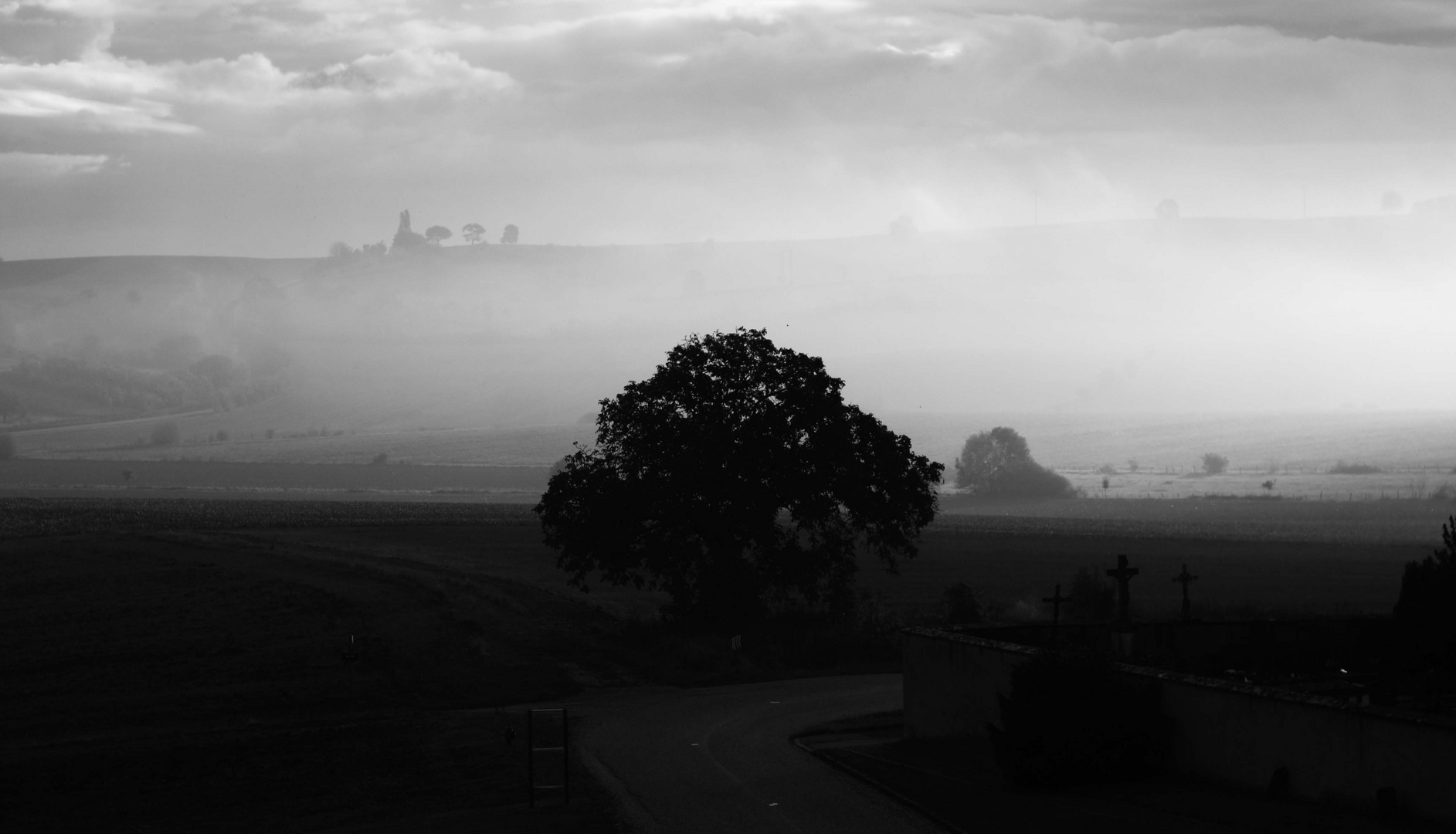 Aussicht aus Kloster am frühen Morgen