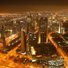 Aussicht bei nacht vom burj khalifa