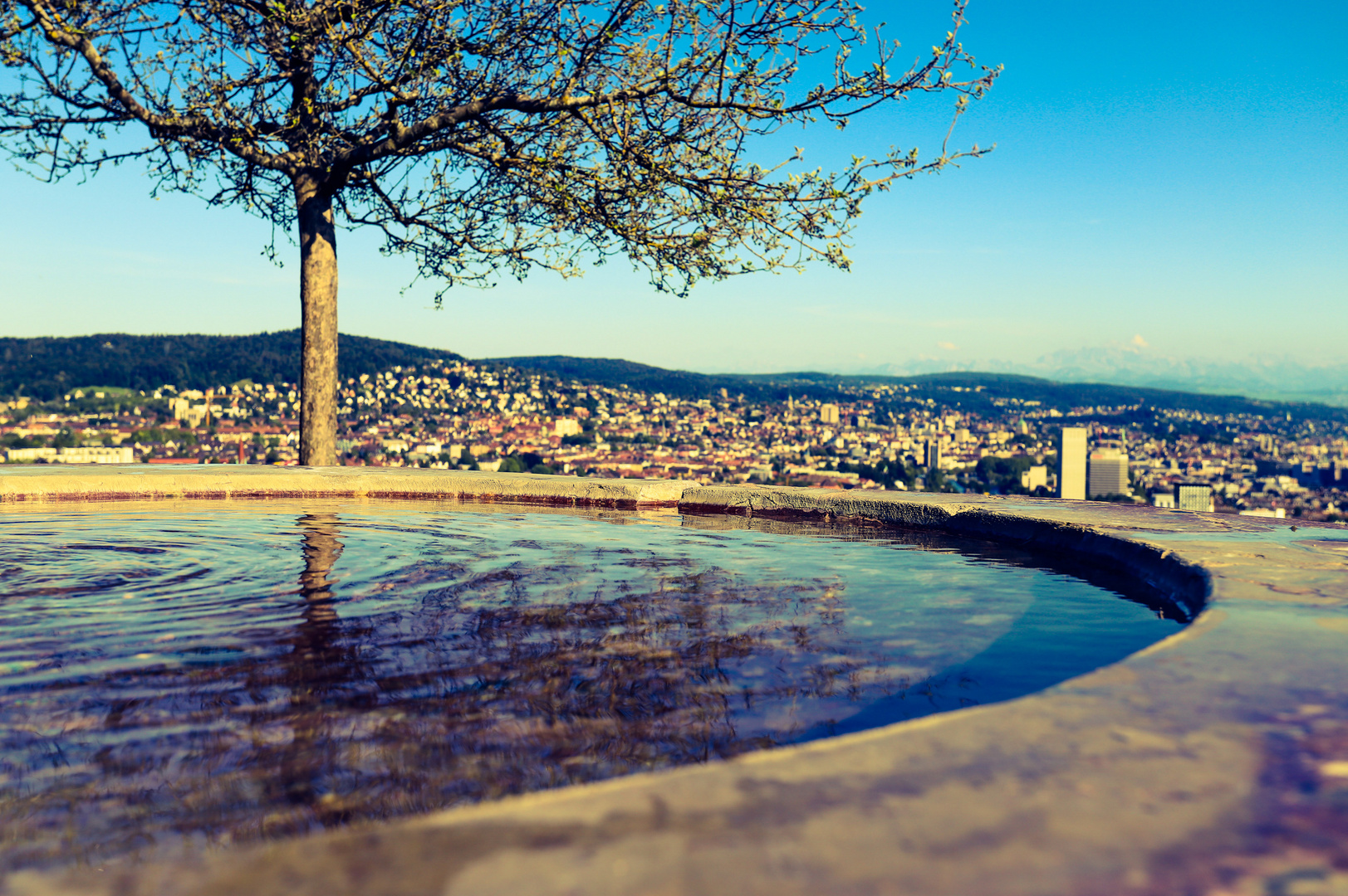 Aussicht mit Brunnen