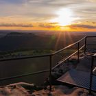 Aussicht mit Sonnenuntergang über die Sächsische Schweiz