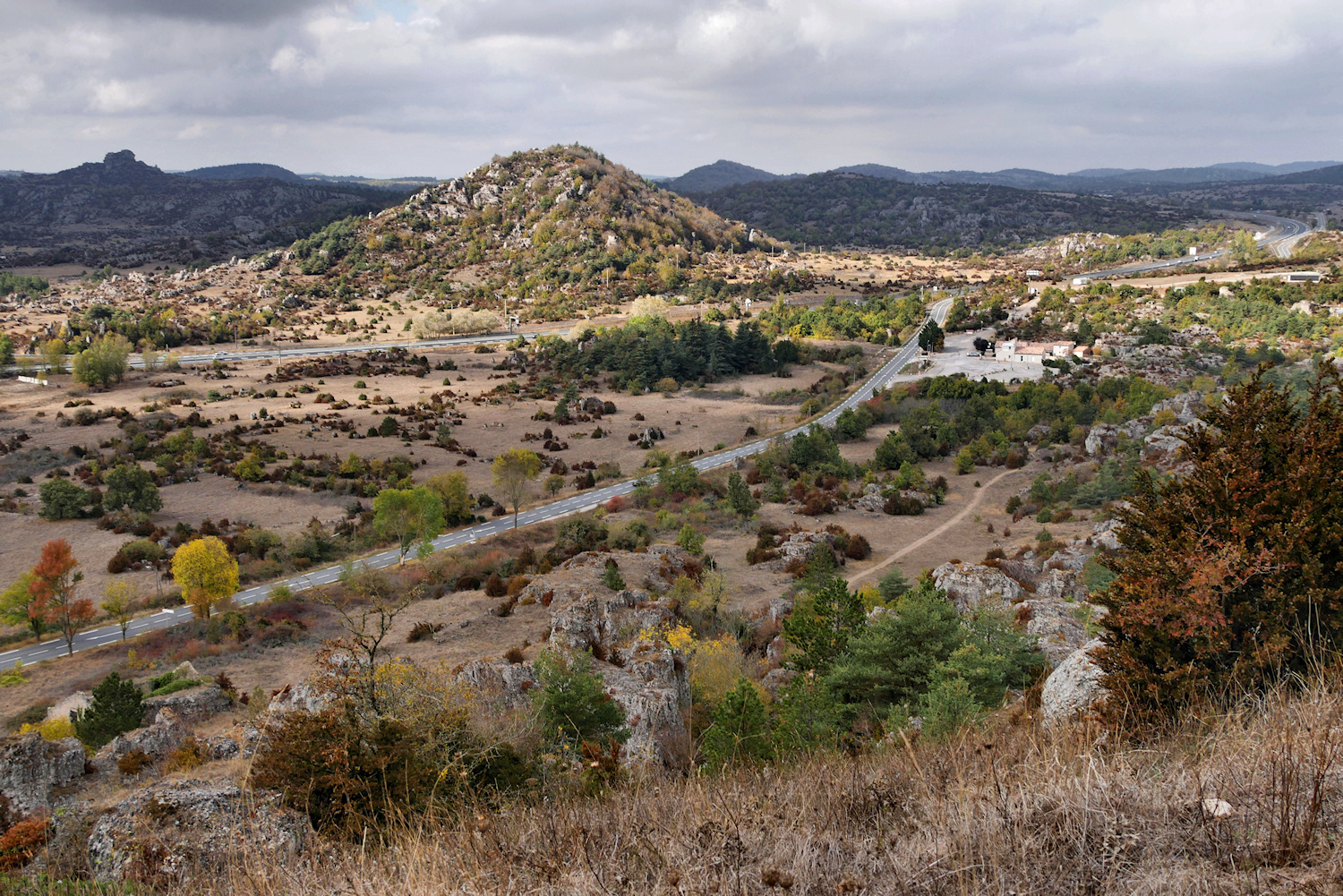 Aussicht vom Berg bei Le Caylar