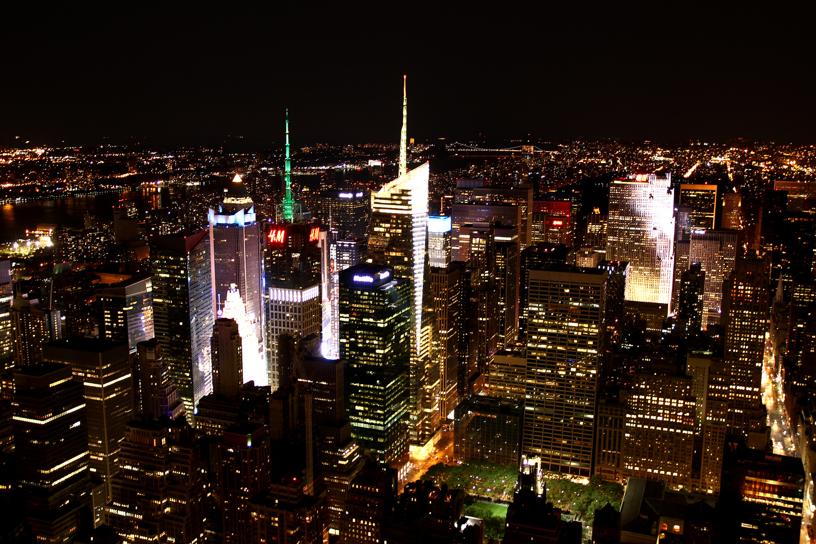 Aussicht vom Empire State Building bei Nacht