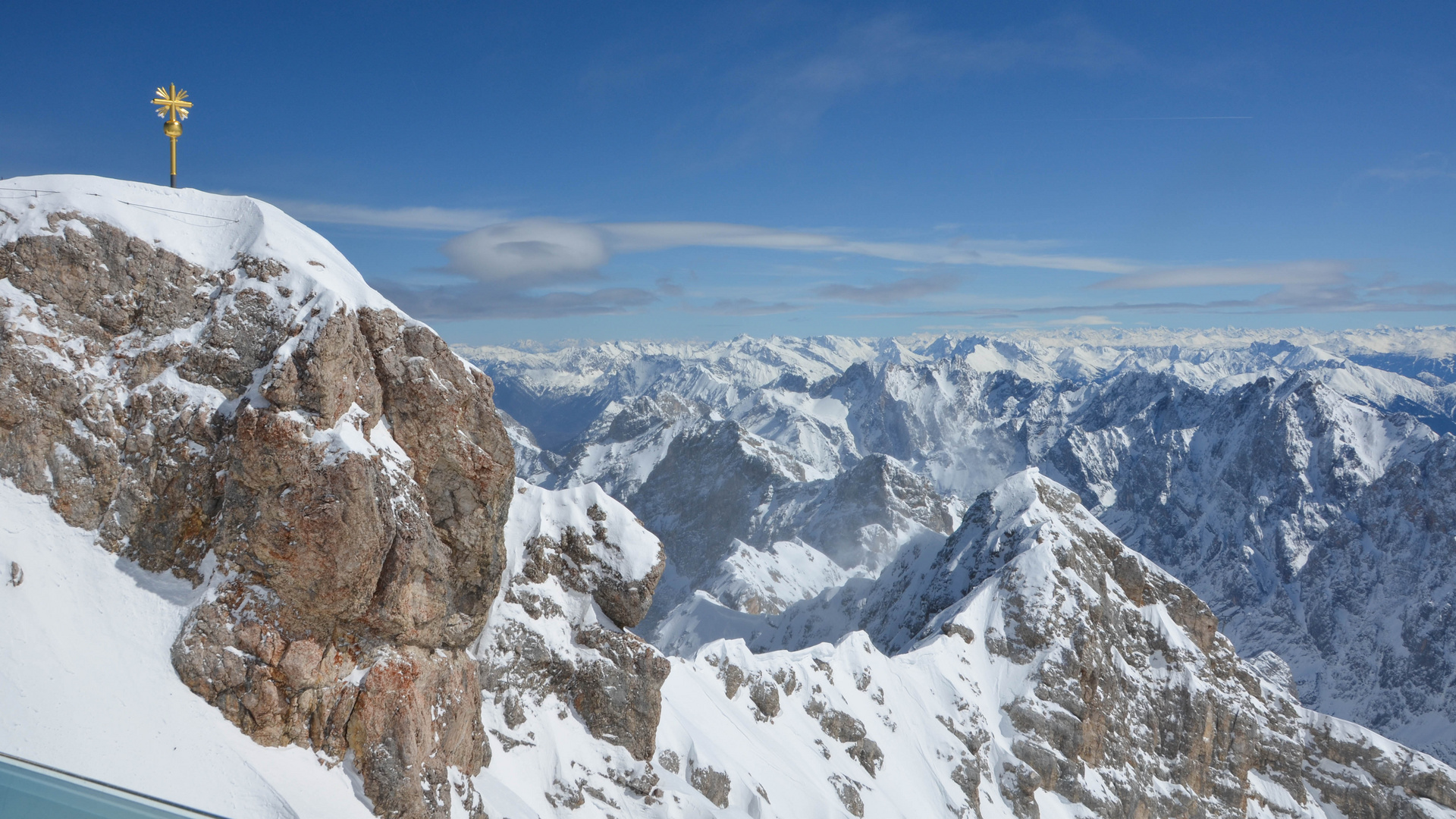 Aussicht vom Gipfel der Zugspitze