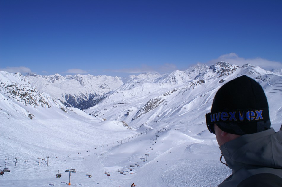 Aussicht vom Inneren Viderjoch (2704m) Richtung Idalpe