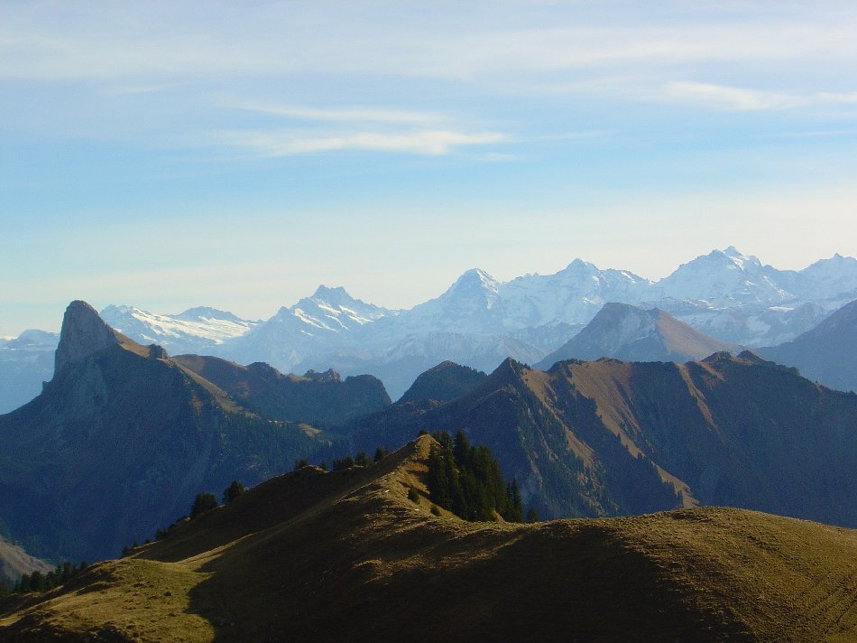 Aussicht vom Morgetepass Richtung Berner Oberland