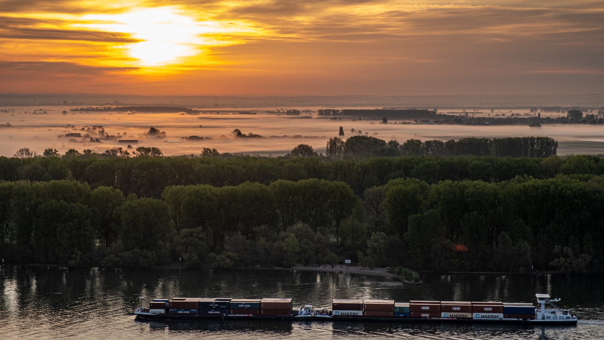 Aussicht vom Roten Hang über den Rhein