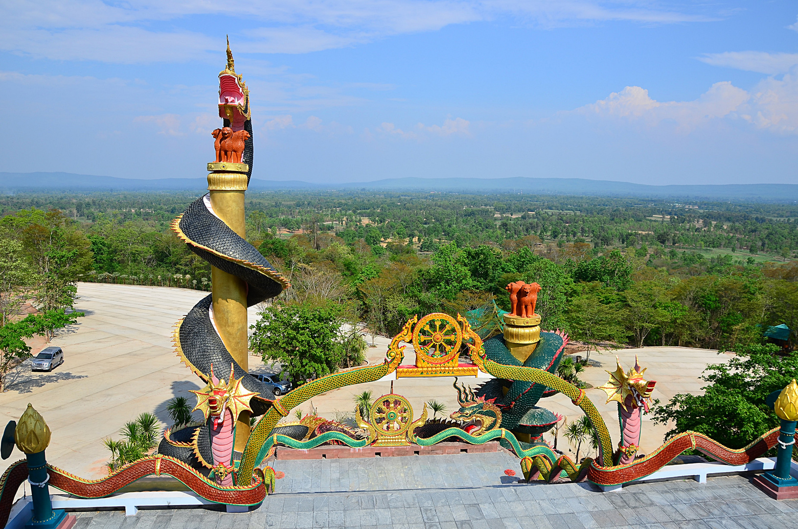 Aussicht vom Wat Tham Pha Goeng in den Isaan